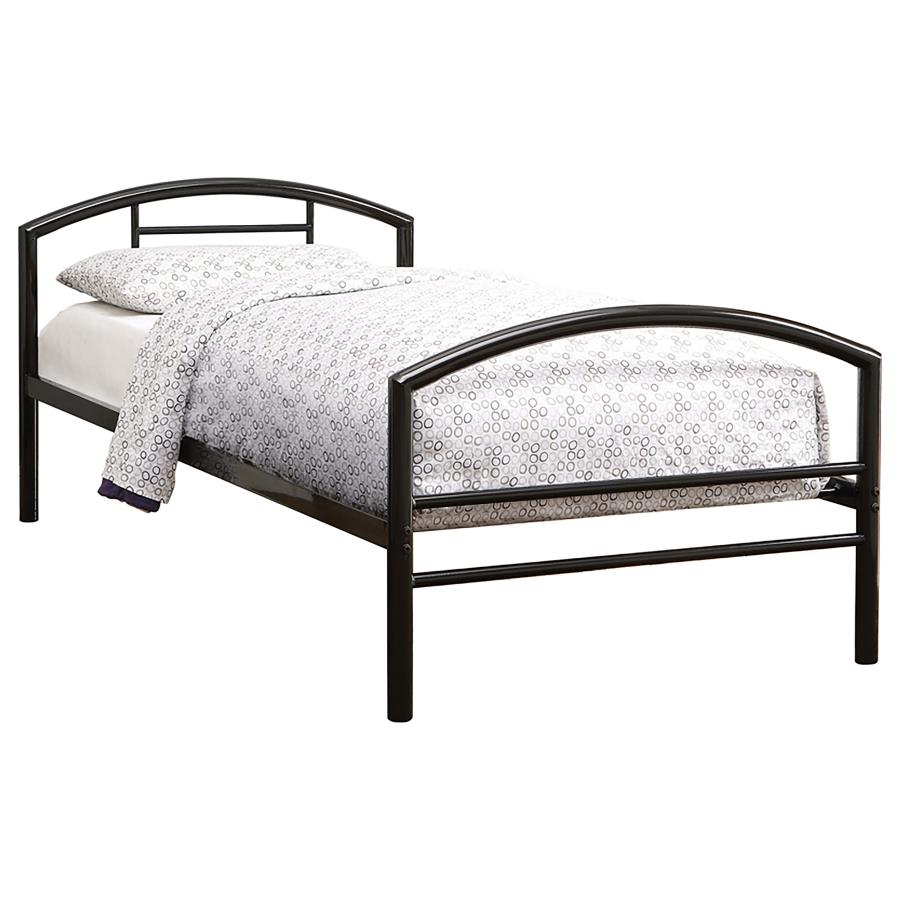 Baines Metal Twin Open Frame Bed Black (image for) Baines Metal Twin Open Frame Bed Black