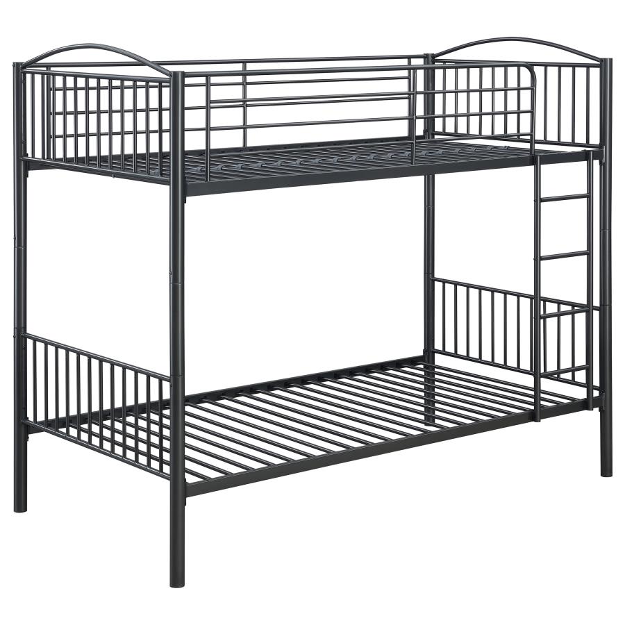 Anson Twin Over Twin Bunk Bed Gunmetal (image for) Anson Twin Over Twin Bunk Bed Gunmetal