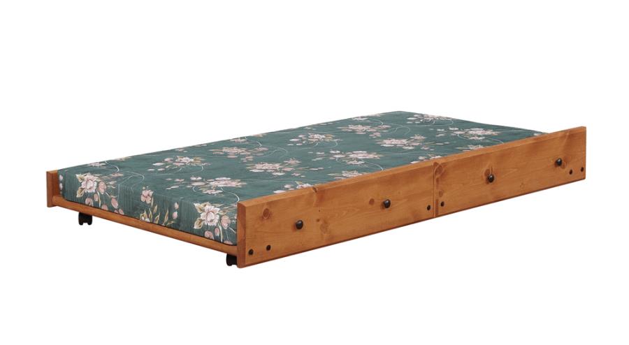 Wrangle Hill Wood Trundle with Bunkie Mattress Amber Wash (image for) Wrangle Hill Wood Trundle with Bunkie Mattress Amber Wash