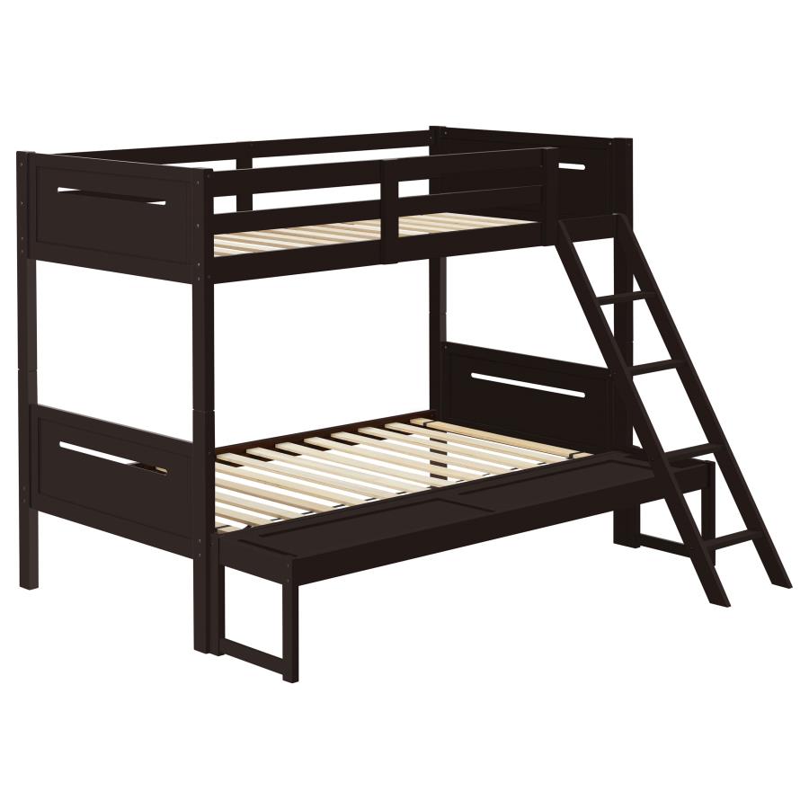 Littleton Wood Twin Over Full Bunk Bed Espresso (image for) Littleton Wood Twin Over Full Bunk Bed Espresso