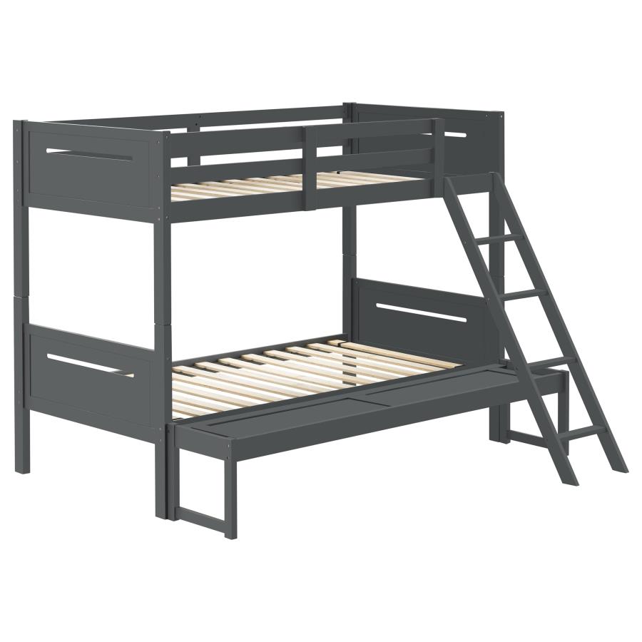Littleton Wood Twin Over Full Bunk Bed Grey (image for) Littleton Wood Twin Over Full Bunk Bed Grey
