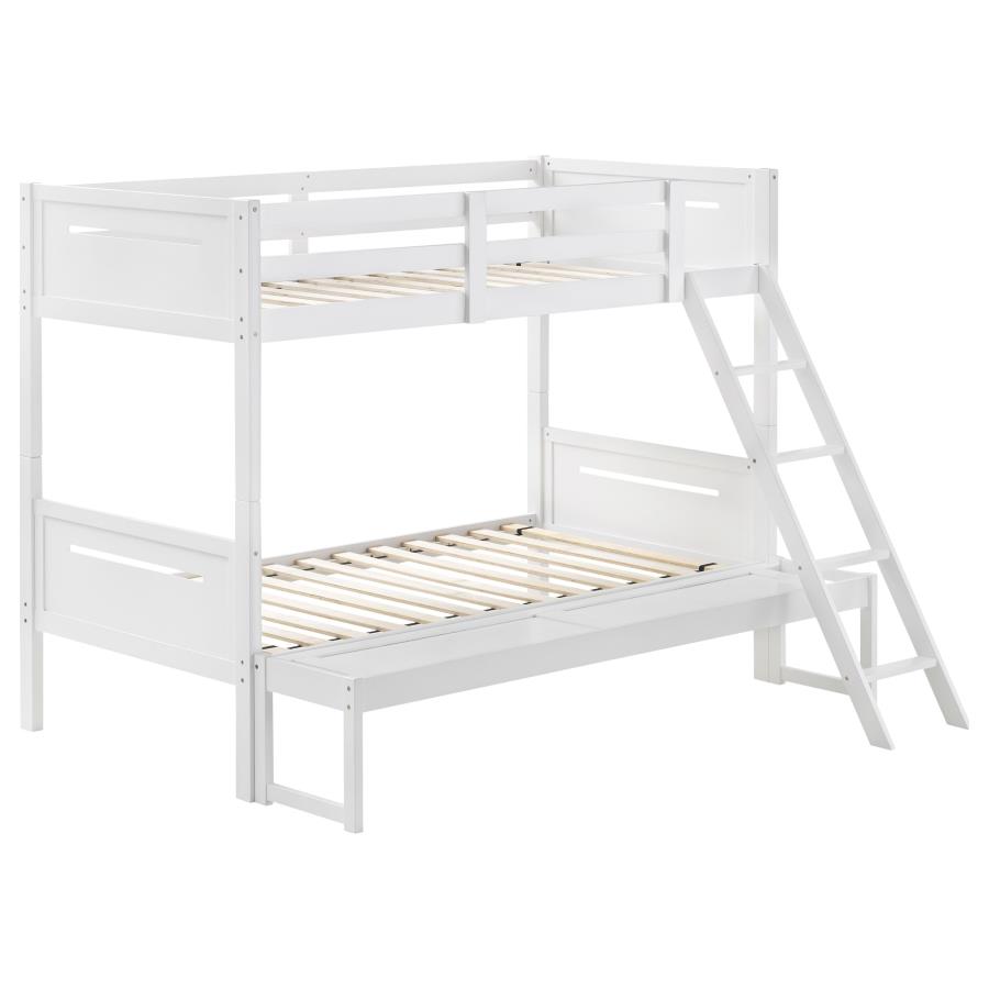 Littleton Wood Twin Over Full Bunk Bed White (image for) Littleton Wood Twin Over Full Bunk Bed White