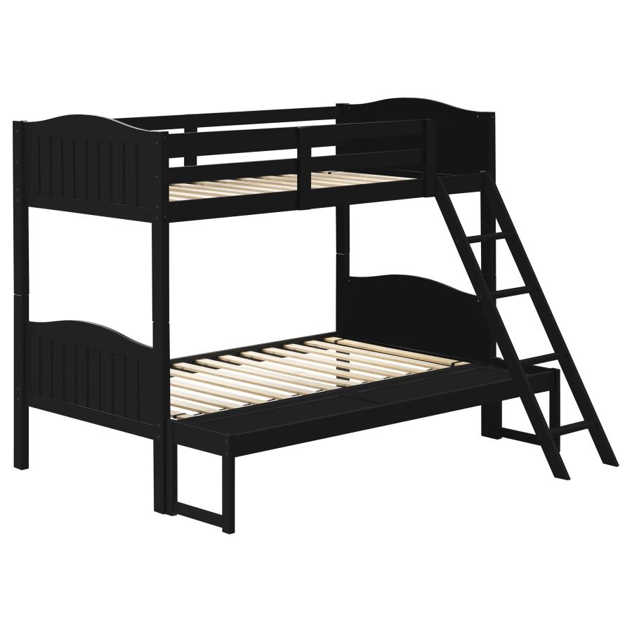 Arlo Wood Twin Over Full Bunk Bed Black (image for) Arlo Wood Twin Over Full Bunk Bed Black