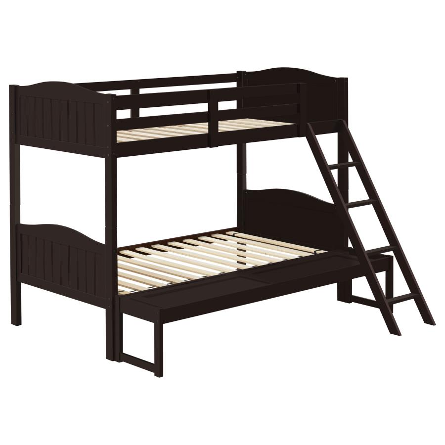 Arlo Wood Twin Over Full Bunk Bed Espresso (image for) Arlo Wood Twin Over Full Bunk Bed Espresso
