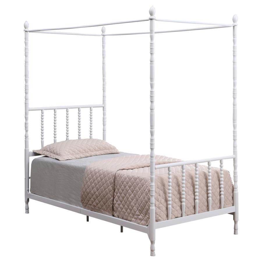 Betony Twin Canopy Bed White (image for) Betony Twin Canopy Bed White