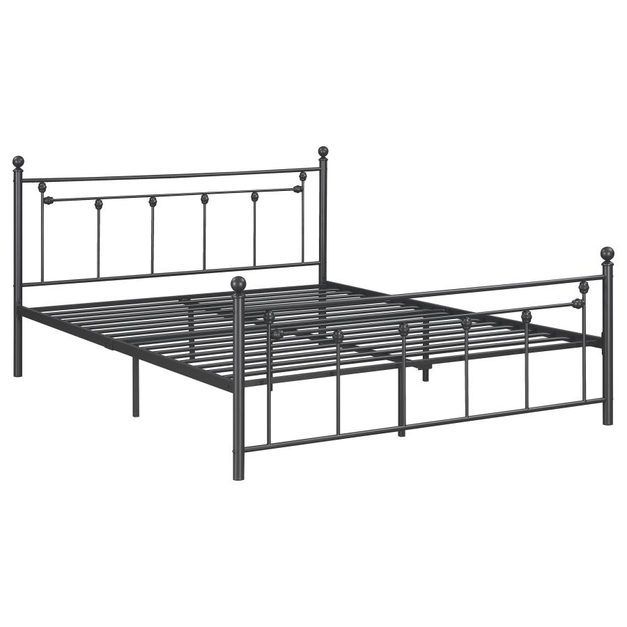 Canon Metal Queen Open Frame Bed Gunmetal (image for) Canon Metal Queen Open Frame Bed Gunmetal