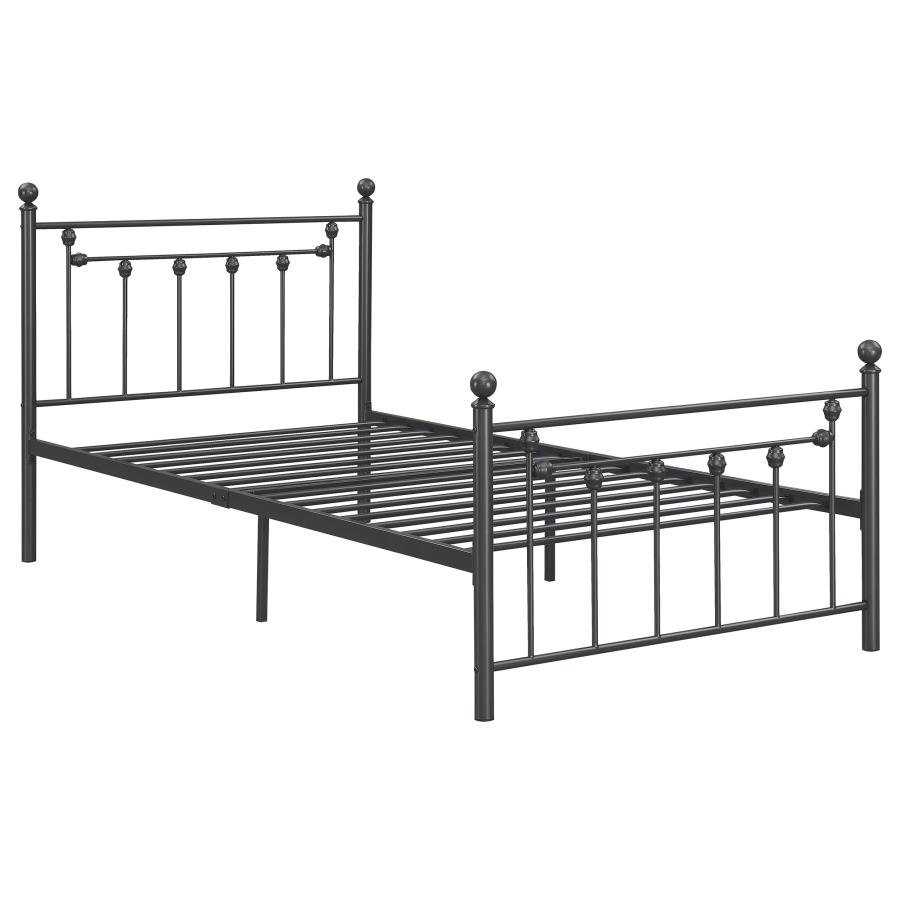 Canon Metal Twin Open Frame Bed Gunmetal (image for) Canon Metal Twin Open Frame Bed Gunmetal