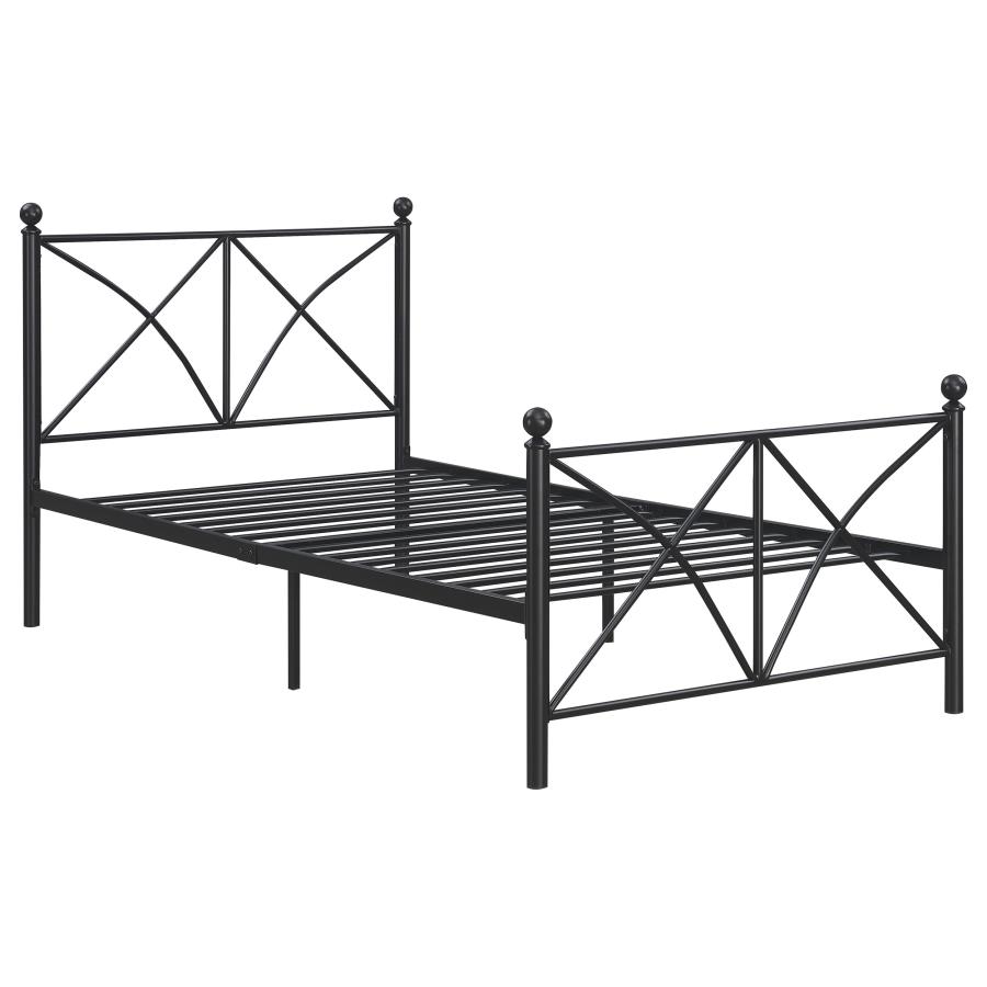 Hart Metal Twin Open Frame Bed Matte Black (image for) Hart Metal Twin Open Frame Bed Matte Black