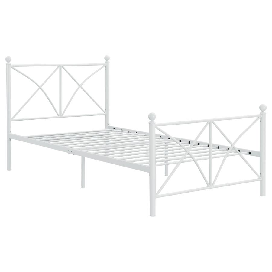 Hart Metal Twin Open Frame Bed White (image for) Hart Metal Twin Open Frame Bed White