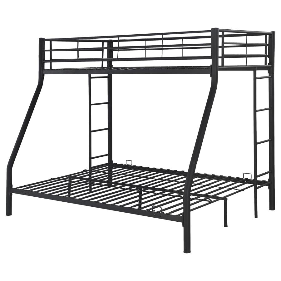 Hayward Metal Twin Over Full Bunk Bed Black (image for) Hayward Metal Twin Over Full Bunk Bed Black