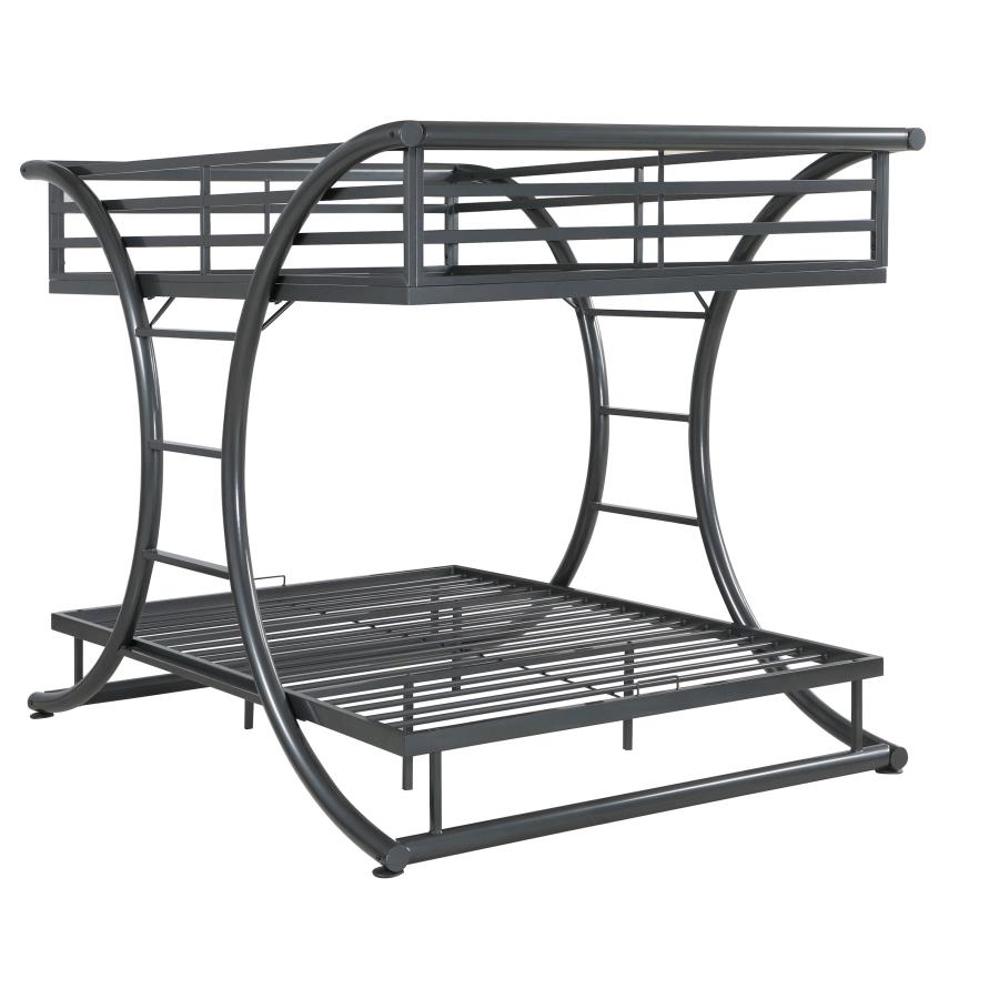 Stephan Metal Full Over Full Bunk Bed Gunmetal (image for) Stephan Metal Full Over Full Bunk Bed Gunmetal