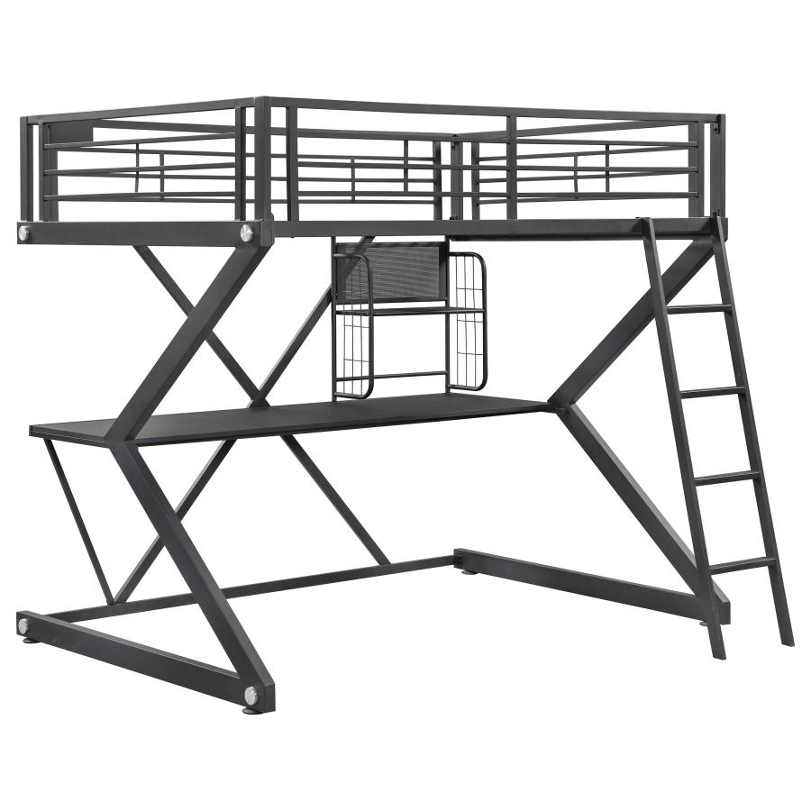 Parkview Full Workstation Loft Bed Black (image for) Parkview Full Workstation Loft Bed Black