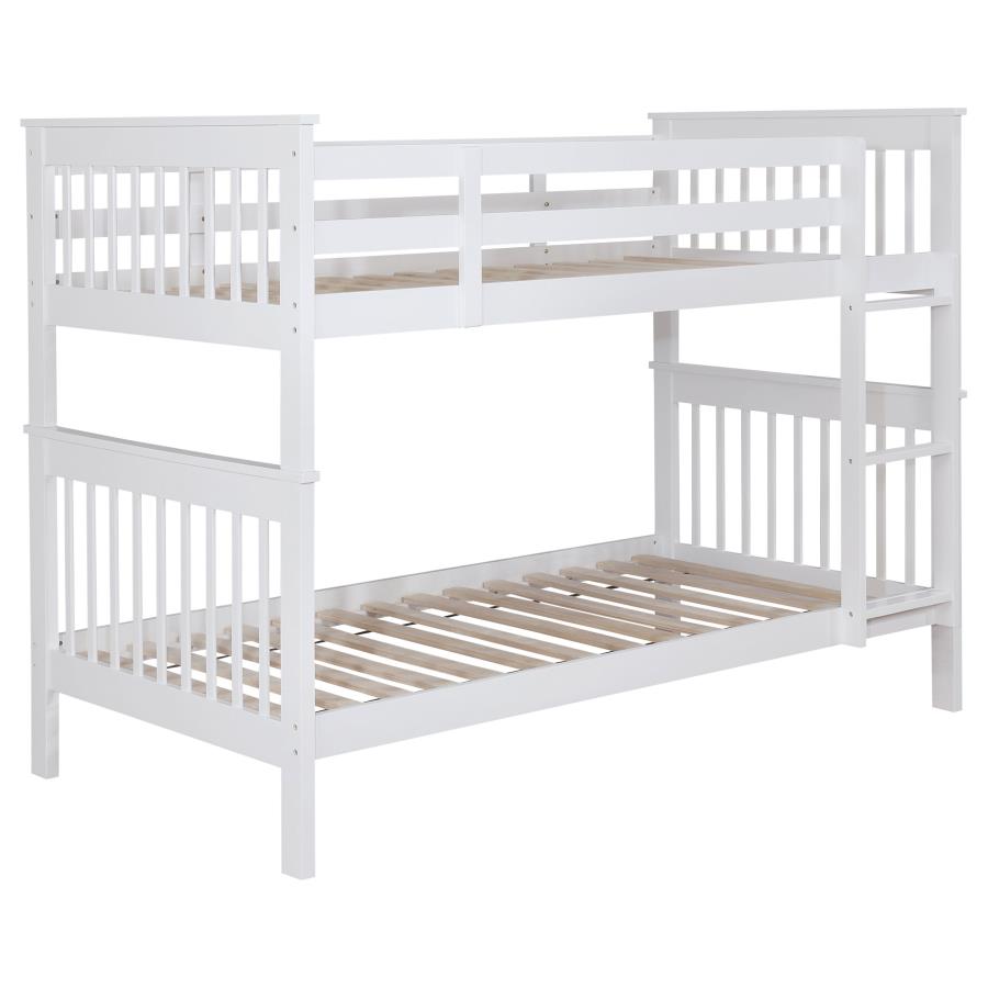 Chapman Wood Twin Over Twin Bunk Bed White (image for) Chapman Wood Twin Over Twin Bunk Bed White
