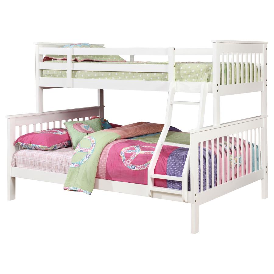 Chapman Wood Twin Over Full Bunk Bed White (image for) Chapman Wood Twin Over Full Bunk Bed White