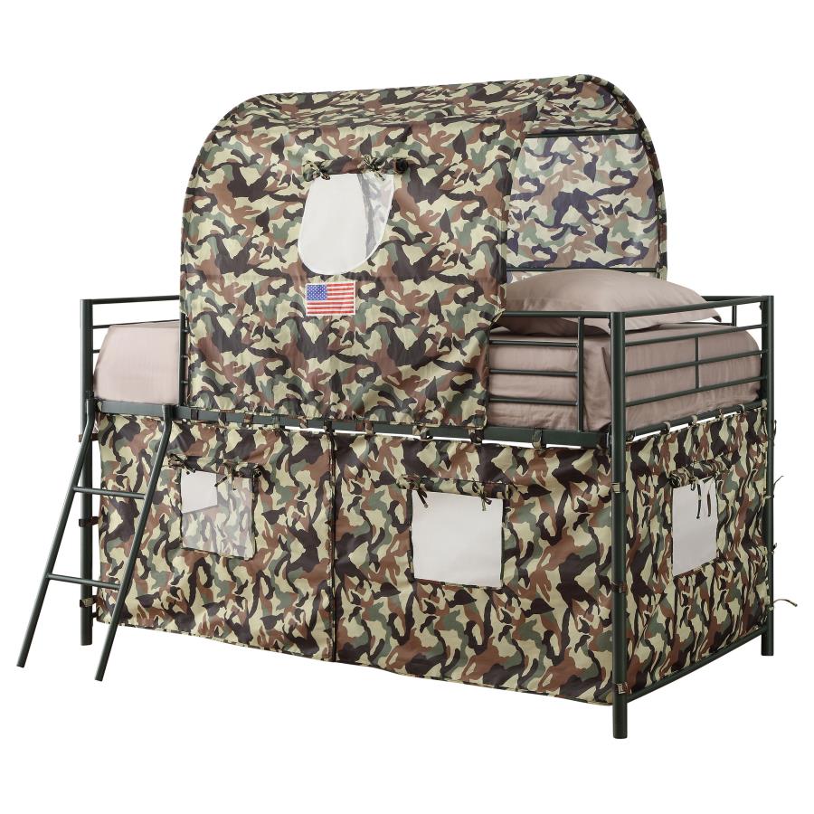 Camouflage Twin Tent Loft Bed Army Green (image for) Camouflage Twin Tent Loft Bed Army Green