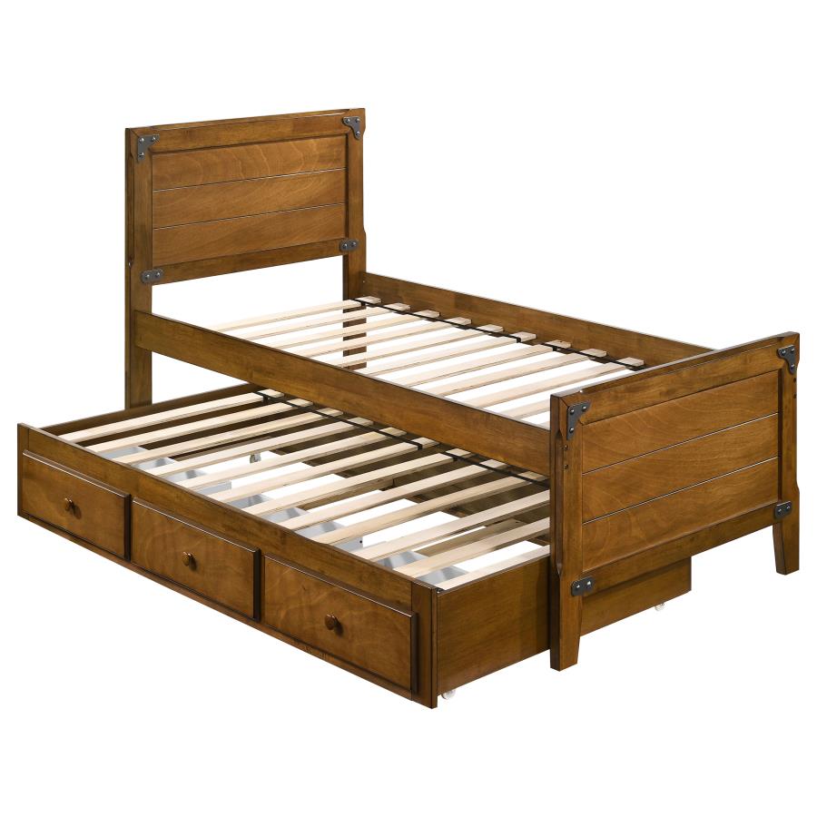Granger Wood Twin Storage Captains Bed Rustic Honey (image for) Granger Wood Twin Storage Captains Bed Rustic Honey