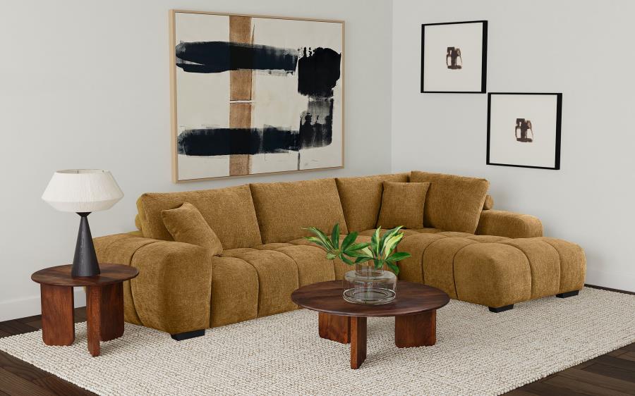 Camacho Upholstered Chaise Sectional Sofa Amber (image for) Camacho Upholstered Chaise Sectional Sofa Amber