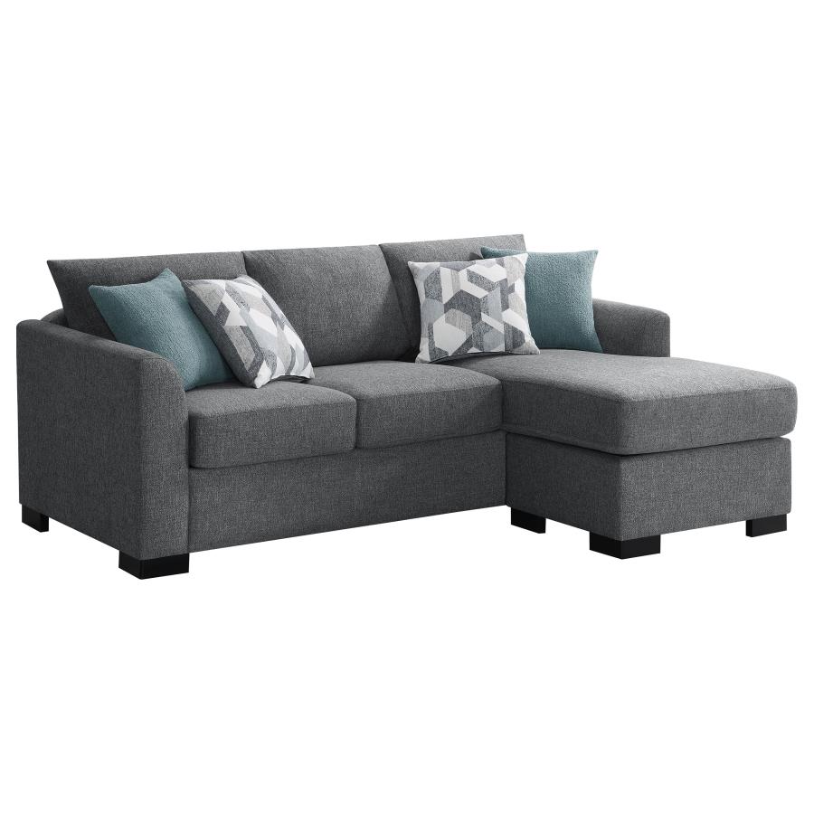 Storey Upholstered Sleeper Sectional Chaise Sofa Grey (image for) Storey Upholstered Sleeper Sectional Chaise Sofa Grey