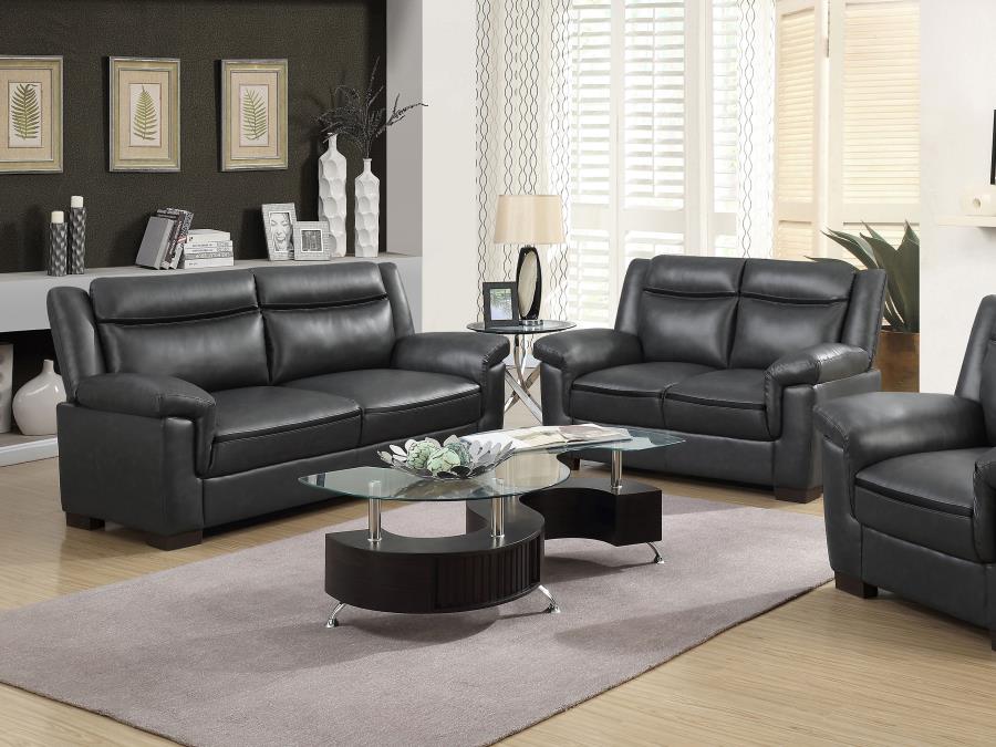 Arabella 2-piece Upholstered Padded Arm Sofa Set Grey (image for) Arabella 2-piece Upholstered Padded Arm Sofa Set Grey
