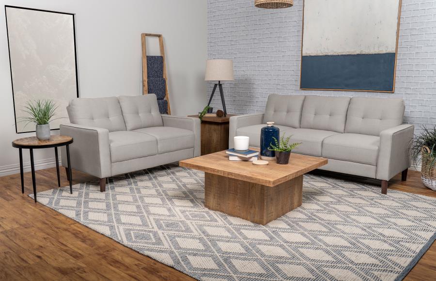 Bowen 2-piece Upholstered Track Arm Tufted Sofa Set Beige (image for) Bowen 2-piece Upholstered Track Arm Tufted Sofa Set Beige