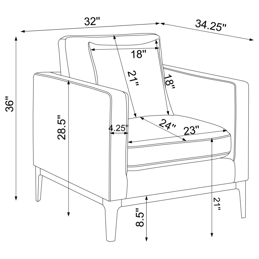 Modal Additional Images for Apperson 3-piece Upholstered Track Arm Sofa Set Light Grey