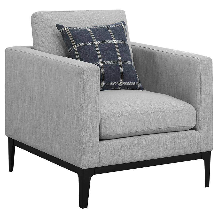 Apperson Upholstered Track Arm Accent Chair Light Grey (image for) Apperson Upholstered Track Arm Accent Chair Light Grey