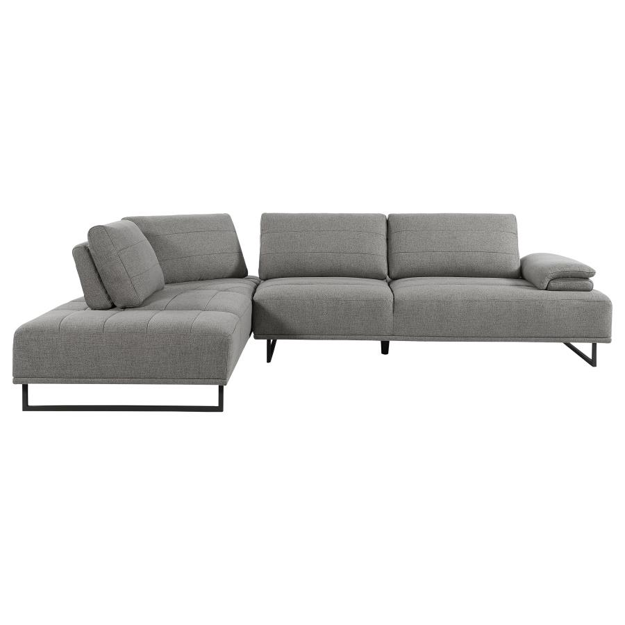 Arden Upholstered Sectional Sofa with Adjustable Back Taupe (image for) Arden Upholstered Sectional Sofa with Adjustable Back Taupe