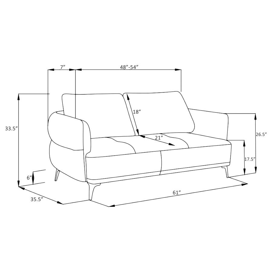Modal Additional Images for Lively 2-piece Chenille Upholstered Sofa Set Blue