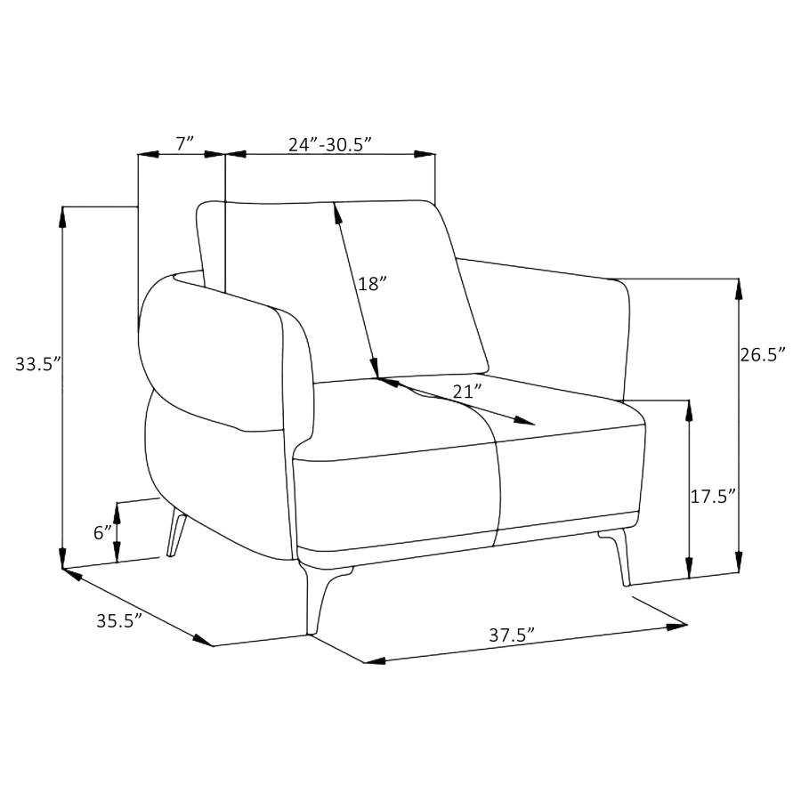Modal Additional Images for Lively 3-piece Chenille Upholstered Sofa Set Blue