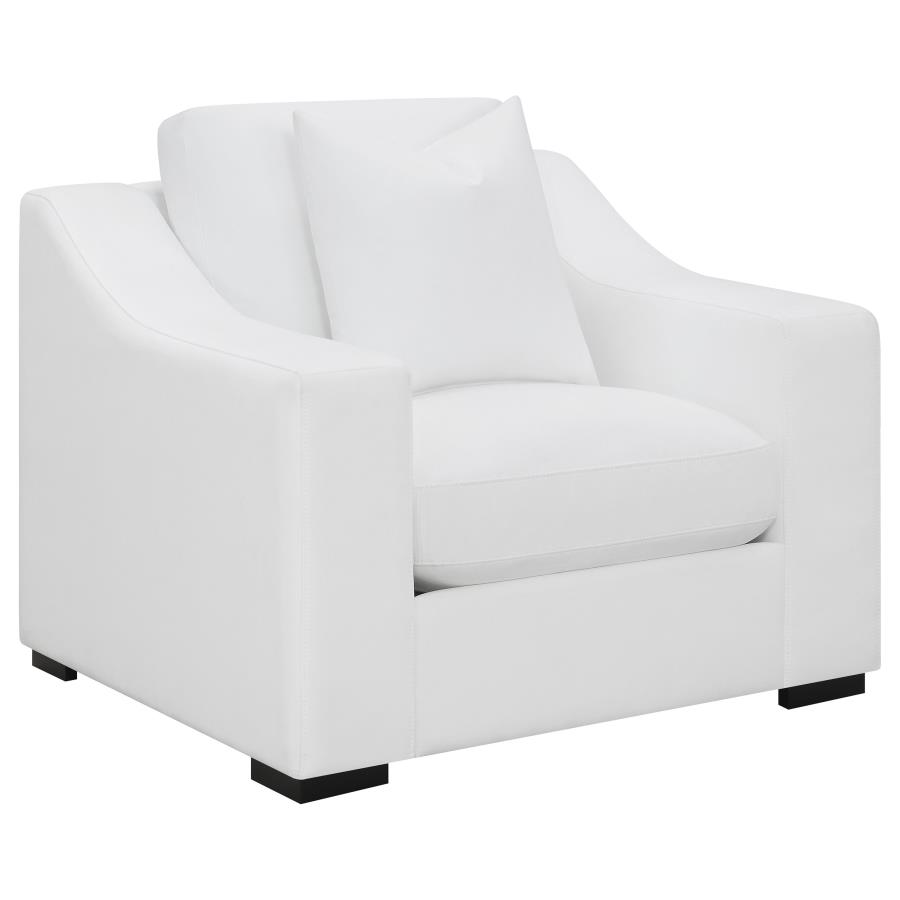 Ashlyn Upholstered Sloped Arm Accent Chair White (image for) Ashlyn Upholstered Sloped Arm Accent Chair White