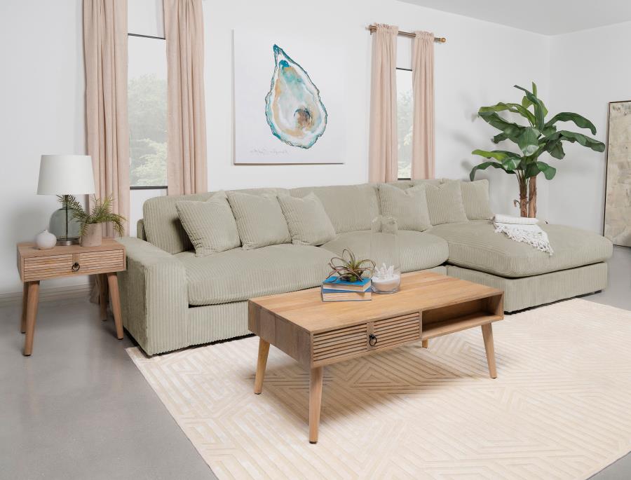 Blaine Upholstered Reversible Chaise Sectional Sofa Sand (image for) Blaine Upholstered Reversible Chaise Sectional Sofa Sand