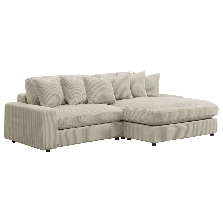 Blaine Upholstered Reversible Chaise Sectional Sofa Sand (image for) Blaine Upholstered Reversible Chaise Sectional Sofa Sand