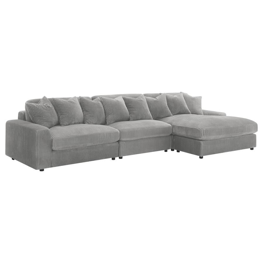 Blaine Upholstered Reversible Chaise Sectional Sofa Fog (image for) Blaine Upholstered Reversible Chaise Sectional Sofa Fog