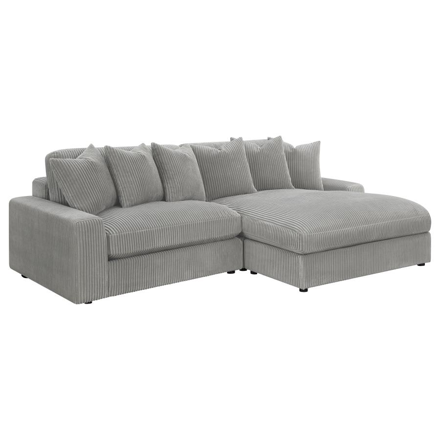 Blaine Upholstered Reversible Chaise Sectional Sofa Fog (image for) Blaine Upholstered Reversible Chaise Sectional Sofa Fog