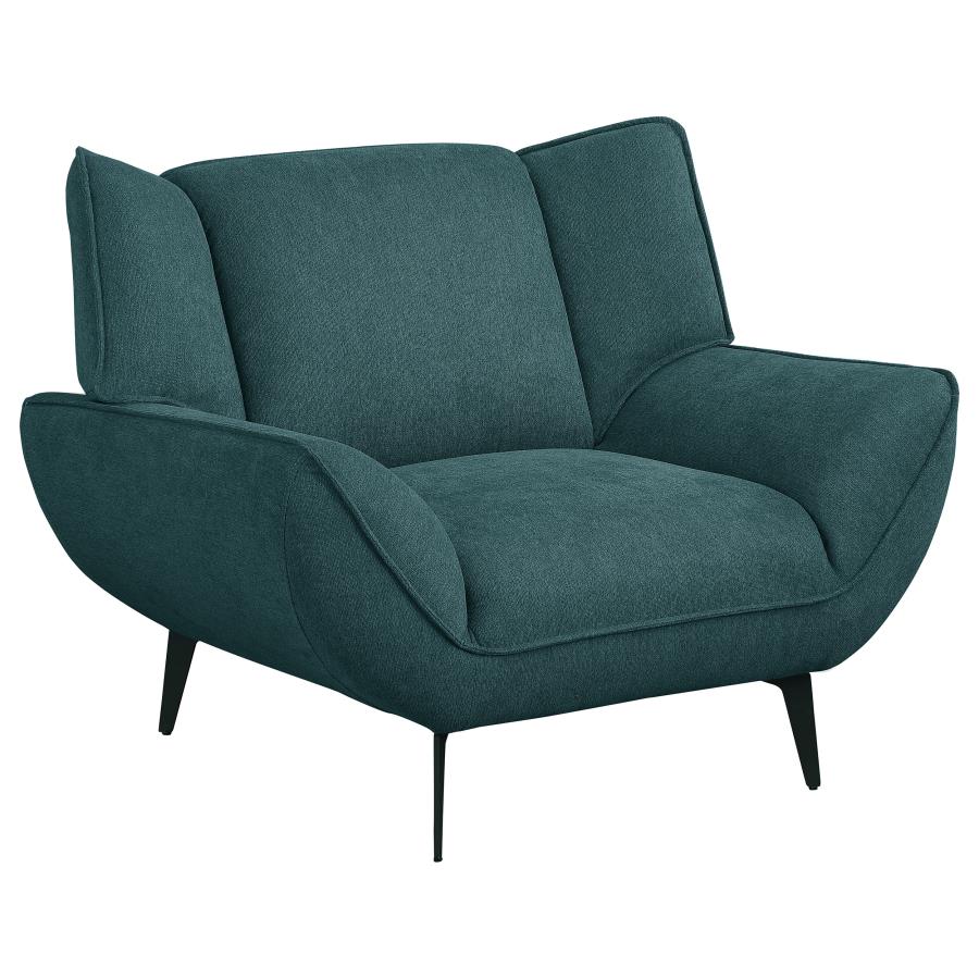 Acton Upholstered Flared Arm Accent Chair Teal Blue (image for) Acton Upholstered Flared Arm Accent Chair Teal Blue