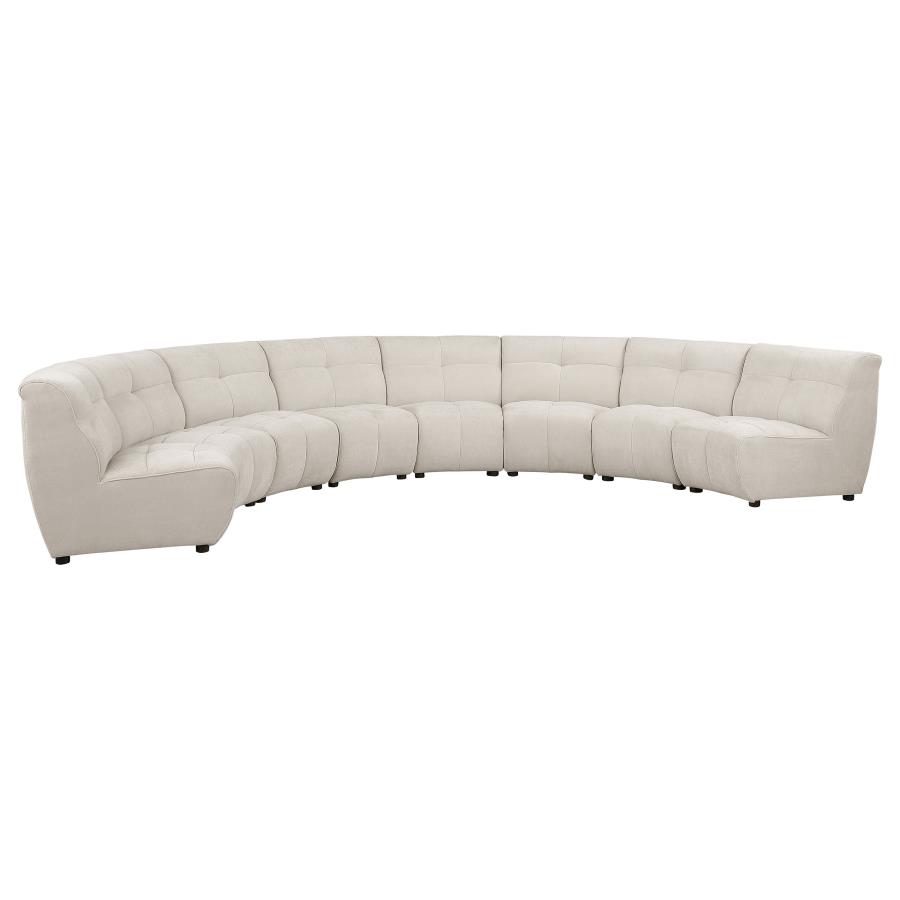 Charlotte 8-piece Upholstered Modular Sectional Sofa Ivory (image for) Charlotte 8-piece Upholstered Modular Sectional Sofa Ivory
