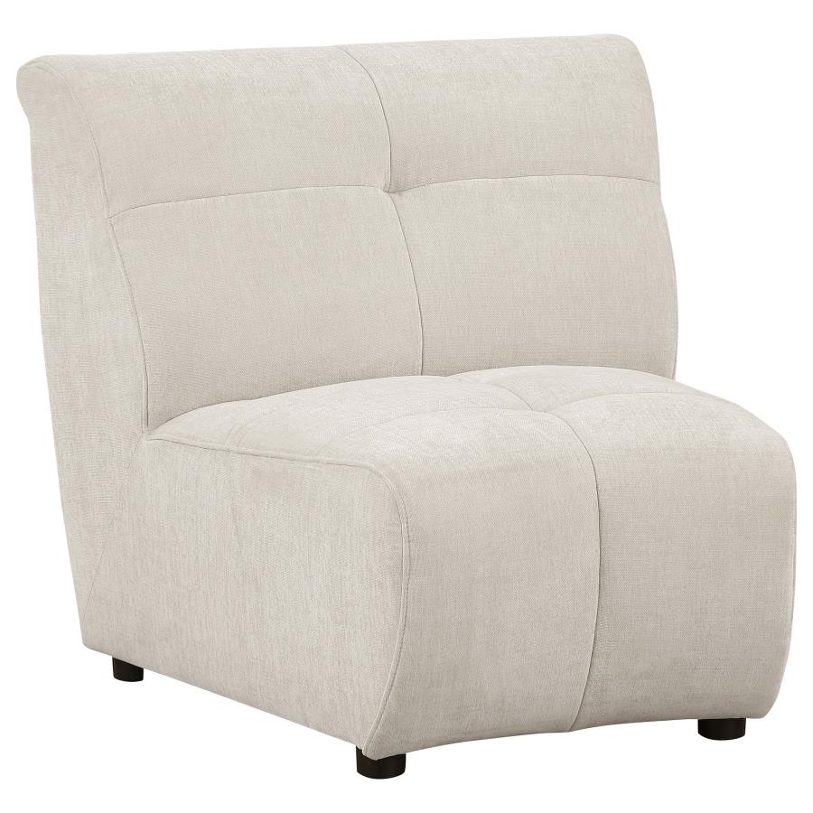 Charlotte Upholstered Curved Armless Chair Ivory (image for) Charlotte Upholstered Curved Armless Chair Ivory