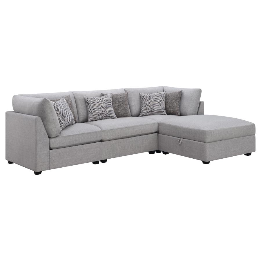 Cambria 4-piece Upholstered Modular Sectional Sofa Grey (image for) Cambria 4-piece Upholstered Modular Sectional Sofa Grey