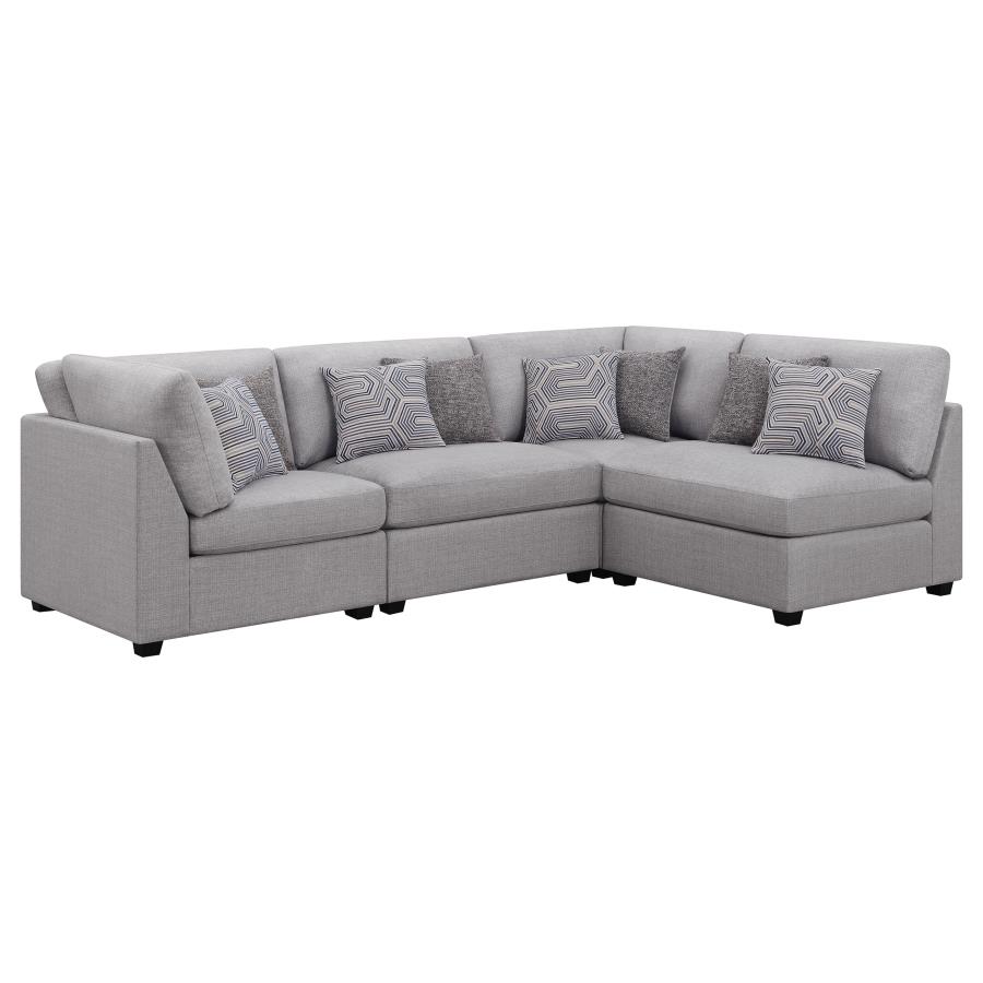 Cambria 4-piece Upholstered Modular Sectional Sofa Grey (image for) Cambria 4-piece Upholstered Modular Sectional Sofa Grey