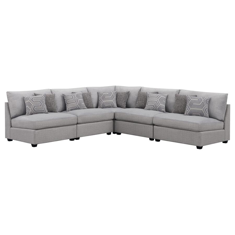 Cambria 5-piece Upholstered Modular Sectional Sofa Grey (image for) Cambria 5-piece Upholstered Modular Sectional Sofa Grey