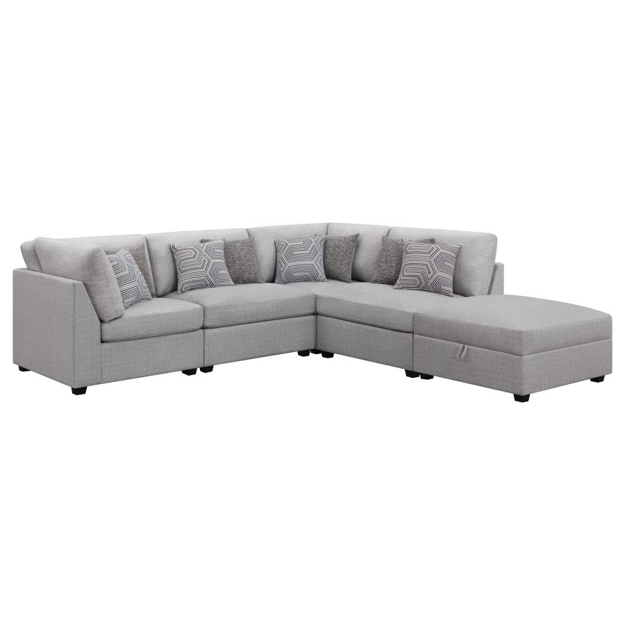 Cambria 5-piece Upholstered Modular Sectional Sofa Grey (image for) Cambria 5-piece Upholstered Modular Sectional Sofa Grey