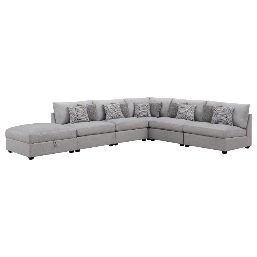 Cambria 6-piece Upholstered Modular Sectional Sofa Grey (image for) Cambria 6-piece Upholstered Modular Sectional Sofa Grey