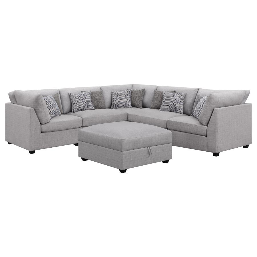 Cambria 6-piece Upholstered Modular Sectional Sofa Grey (image for) Cambria 6-piece Upholstered Modular Sectional Sofa Grey