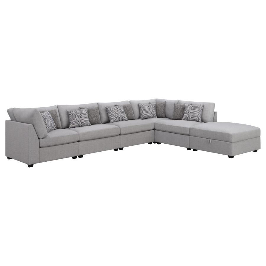 Cambria 6-piece Upholstered Modular Sectional Sofa Grey (image for) Cambria 6-piece Upholstered Modular Sectional Sofa Grey