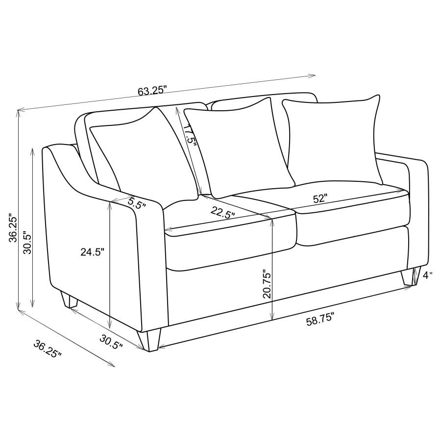 Modal Additional Images for Christine 2-piece Upholstered Sloped Arm Sofa Set Beige