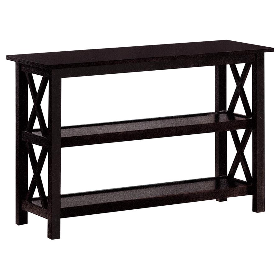 Rachelle 2-shelf Wood Entryway Console Table Deep Merlot (image for) Rachelle 2-shelf Wood Entryway Console Table Deep Merlot