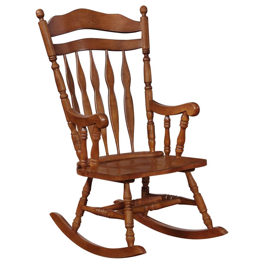 Aylin Solid Wood Rocking Chair Medium Brown (image for) Aylin Solid Wood Rocking Chair Medium Brown