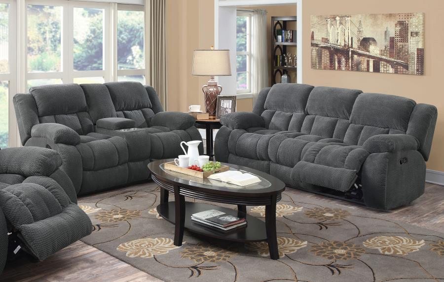 Weissman 2-piece Upholstered Reclining Sofa Set Grey (image for) Weissman 2-piece Upholstered Reclining Sofa Set Grey