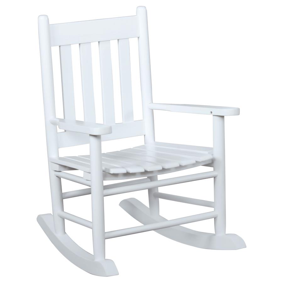 Annie Slat Back Solid Wood Kids Rocking Chair White (image for) Annie Slat Back Solid Wood Kids Rocking Chair White
