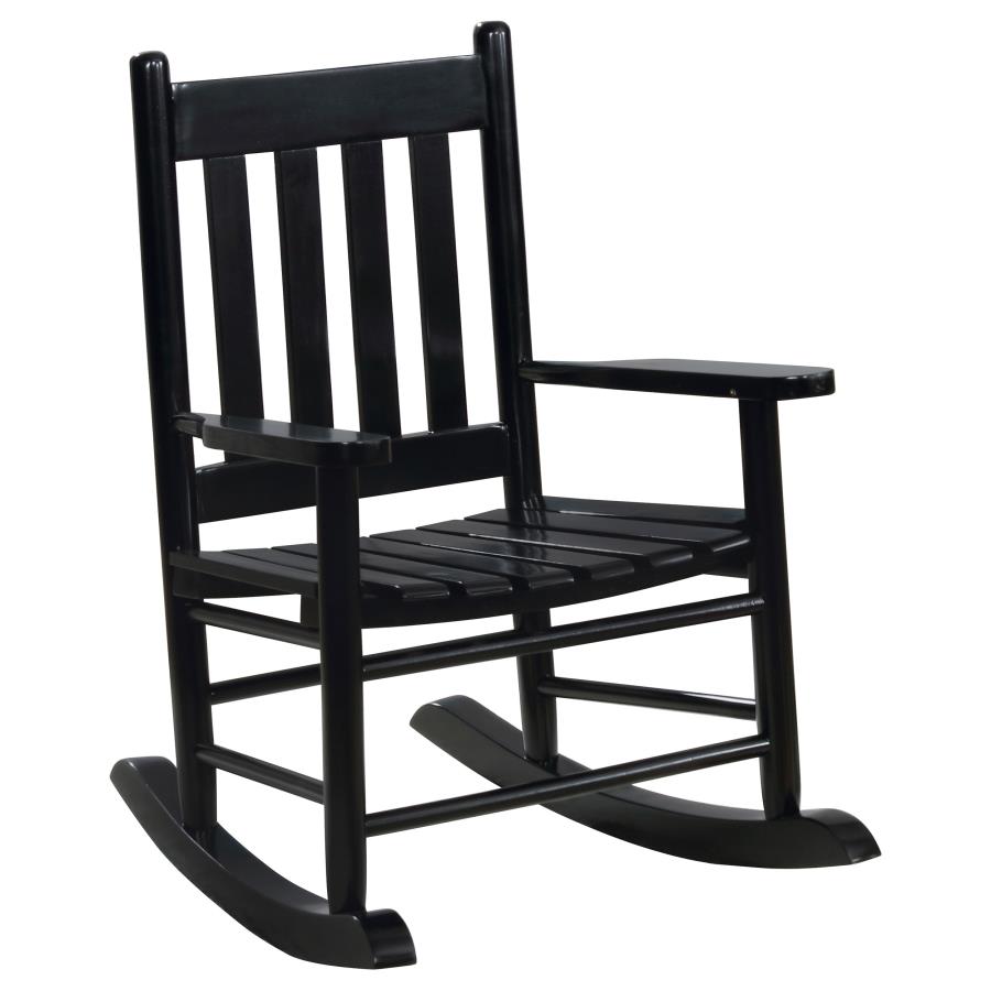 Annie Slat Back Solid Wood Kids Rocking Chair Black (image for) Annie Slat Back Solid Wood Kids Rocking Chair Black
